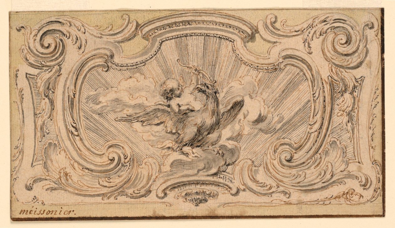 Conception pour un panneau ornemental - Juste Aurèle Meissonnier