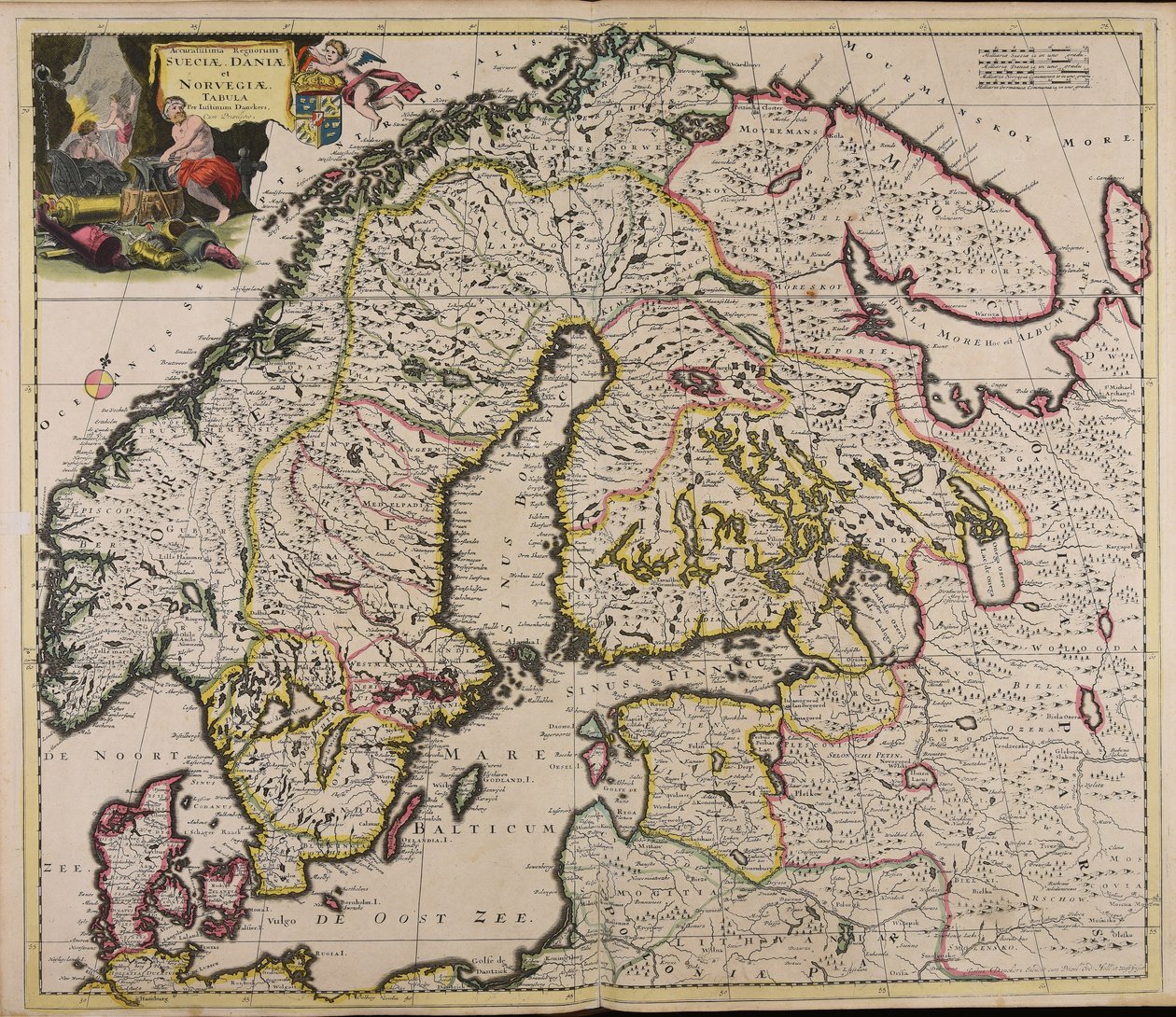 Carte très précise des royaumes de Suède, Danemark et Norvège - Justus Danckerts