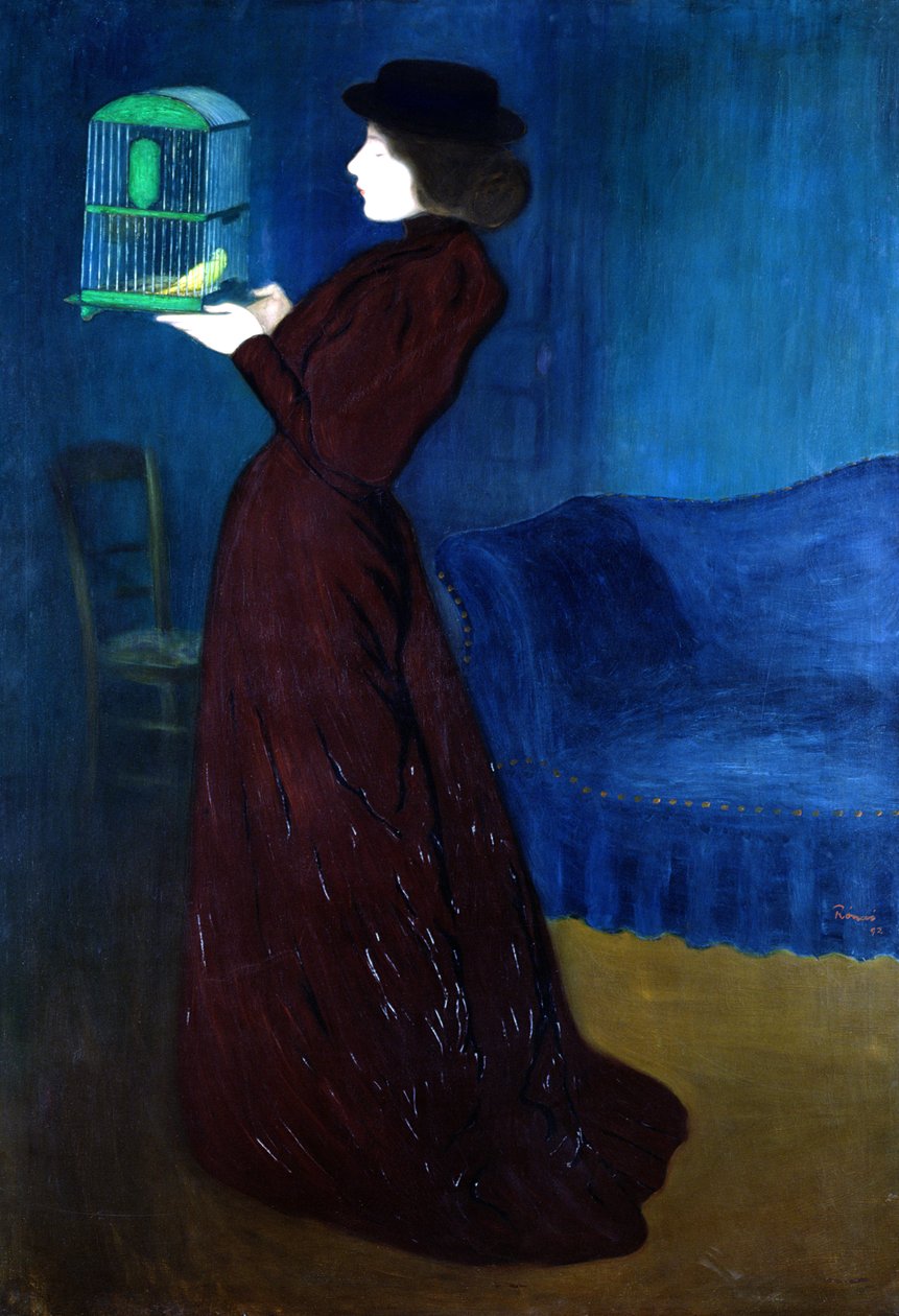 Femme avec une cage à oiseaux - József Rippl Rónai