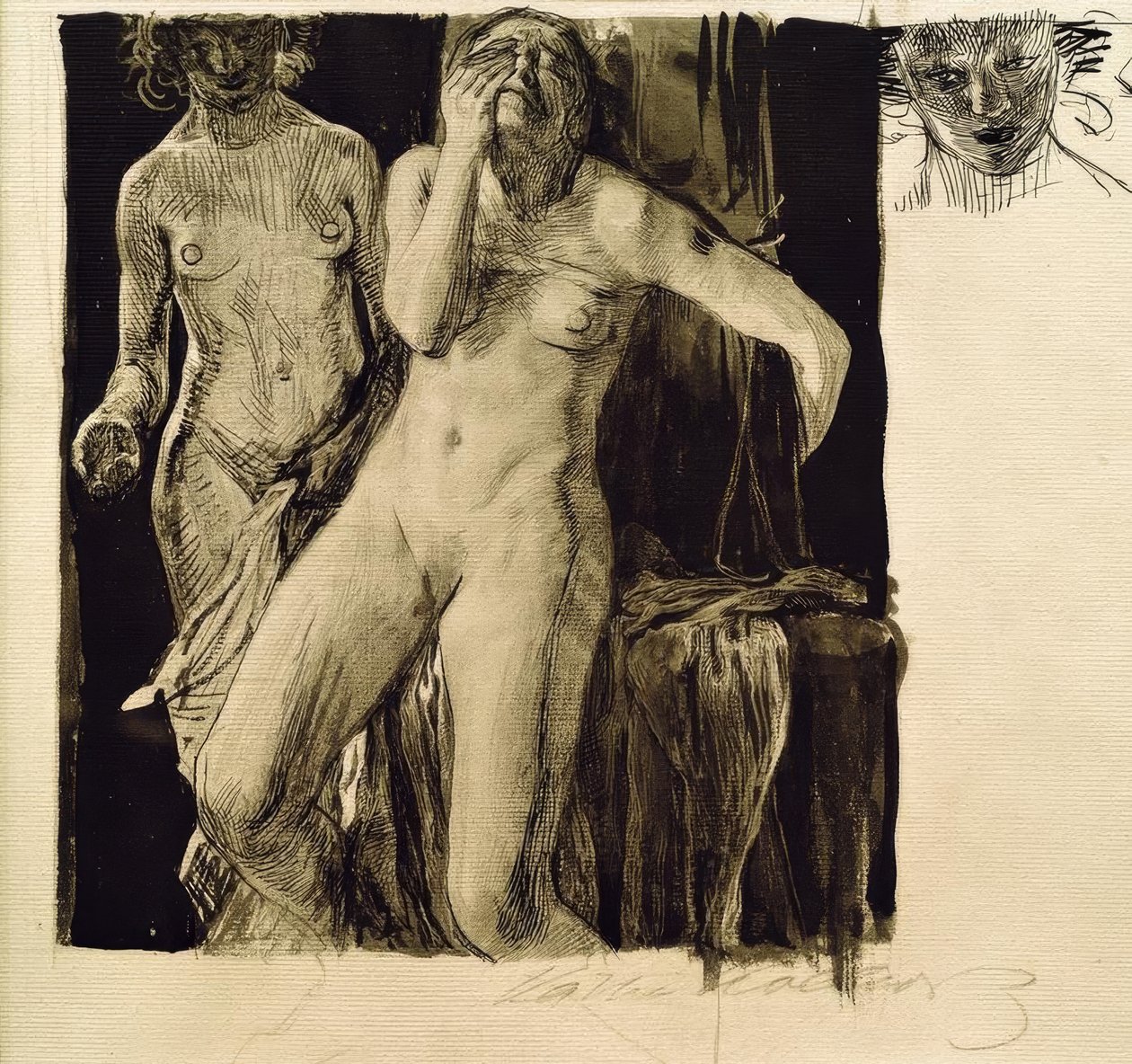 Étude de nu pour La Vie - Käthe Kollwitz
