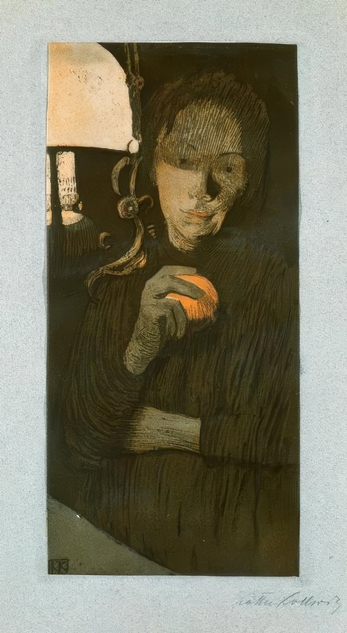 Femme avec une orange - Käthe Kollwitz