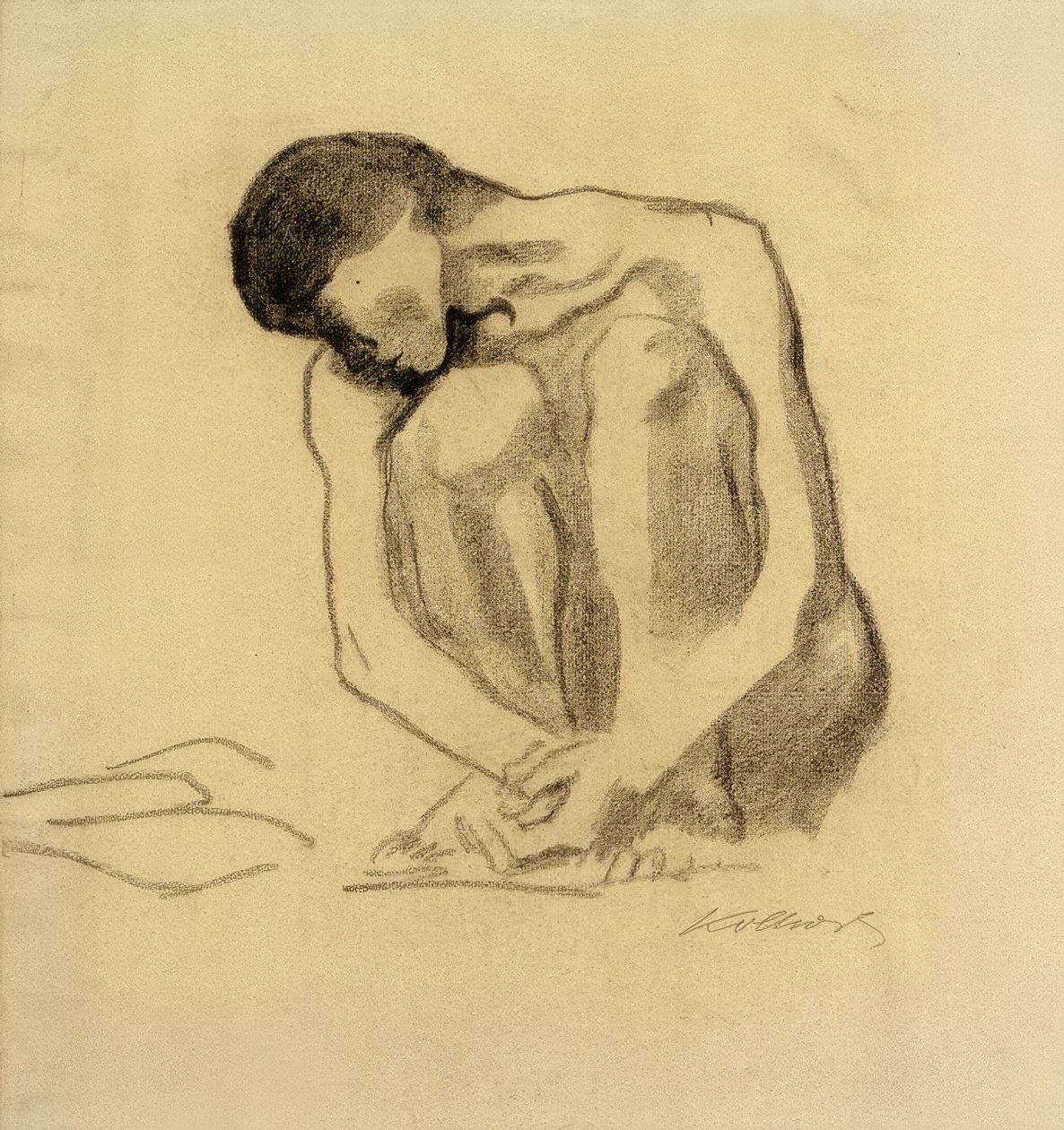 Femme accroupie nue - Käthe Kollwitz