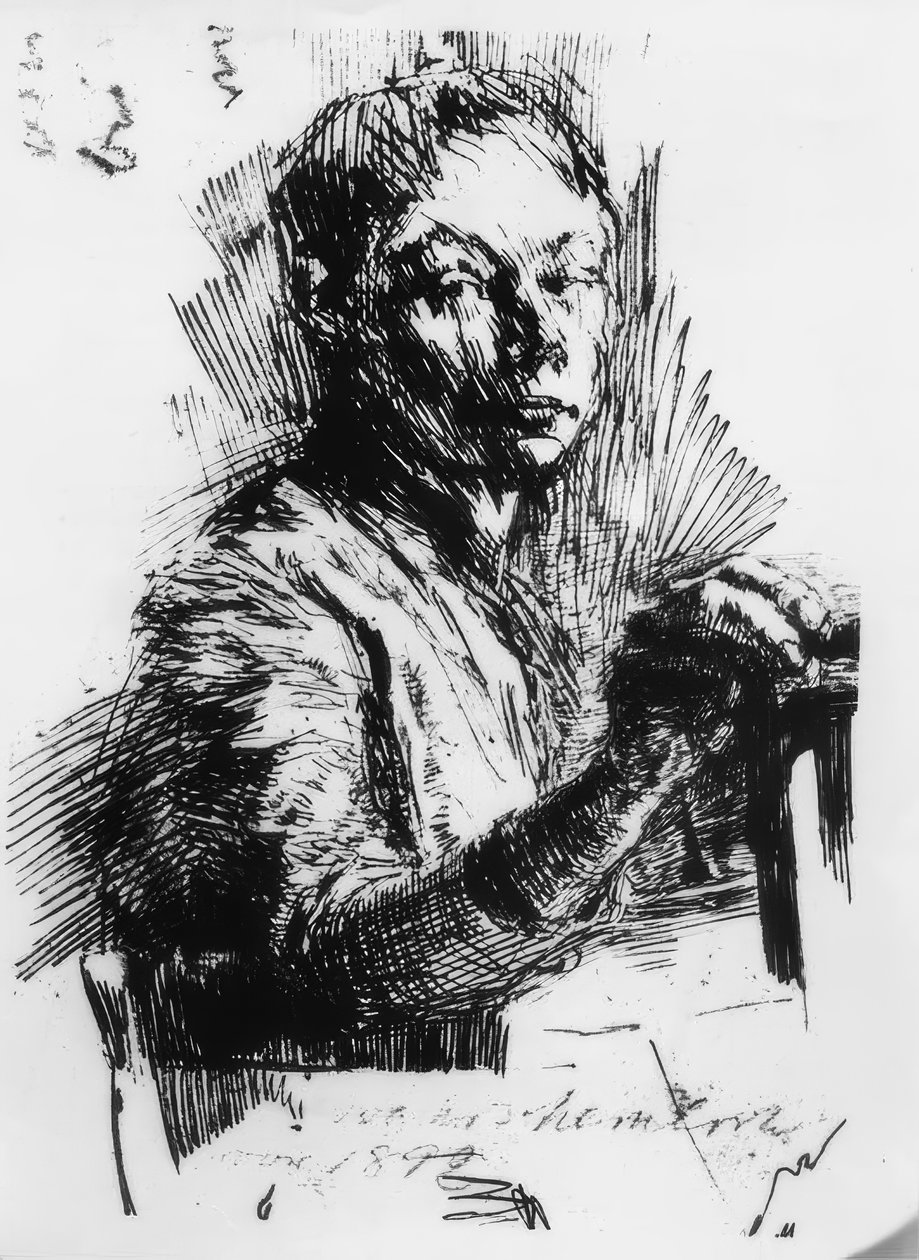 Käthe Kollwitz, Autoportrait, dessinant - Käthe Kollwitz