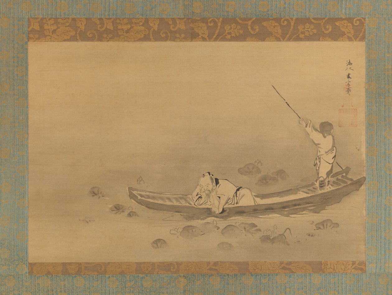 Zhou Maoshu admirant les lotus, milieu du 17ème siècle - Kaiho Yusetsu