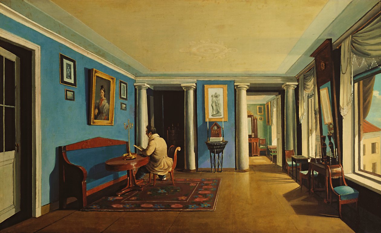 Dans les chambres. Salon avec colonnes sur mezzanine - Kapiton Zelentsov