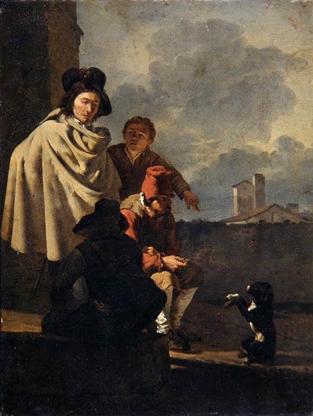 Italiens avec un chien - Karel Dujardin