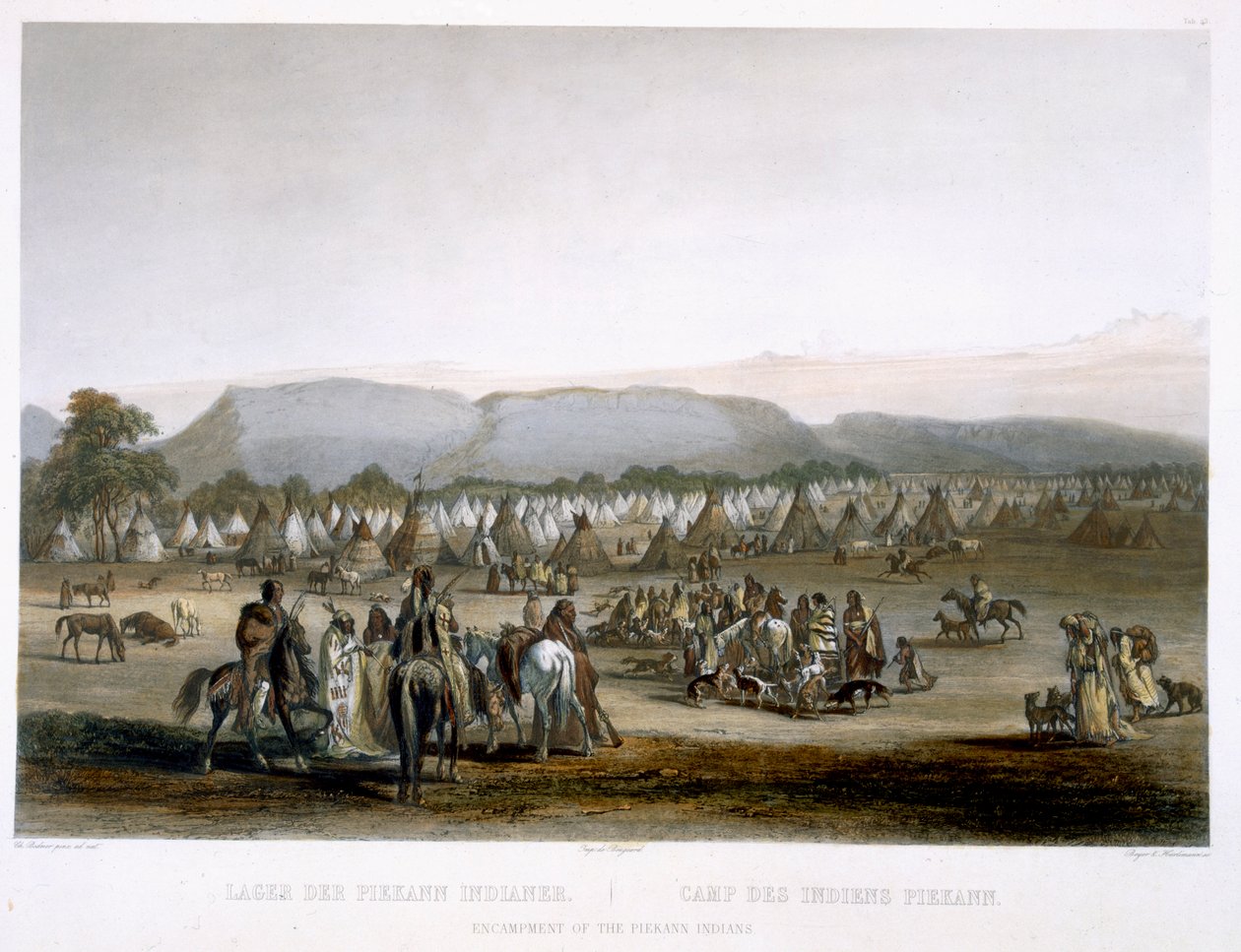Campement des Indiens Piekann, planche 43 du volume 2 de 