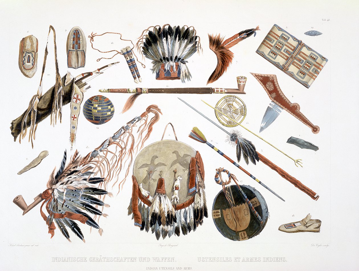 Ustensiles et armes indiens, planche 48 du Volume 2 de 