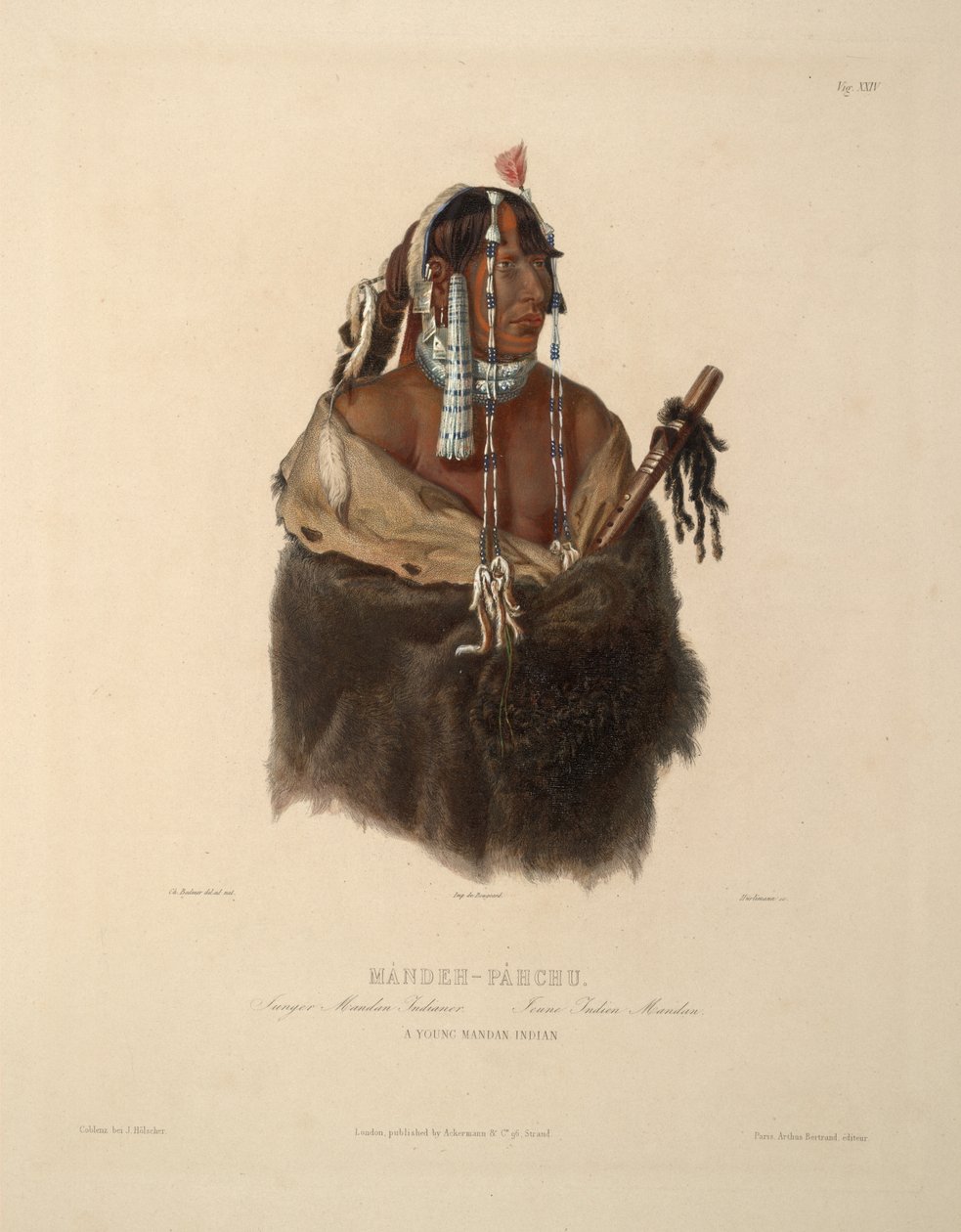 Mandeh-Pahchu Un jeune Indien Mandan - Karl Bodmer
