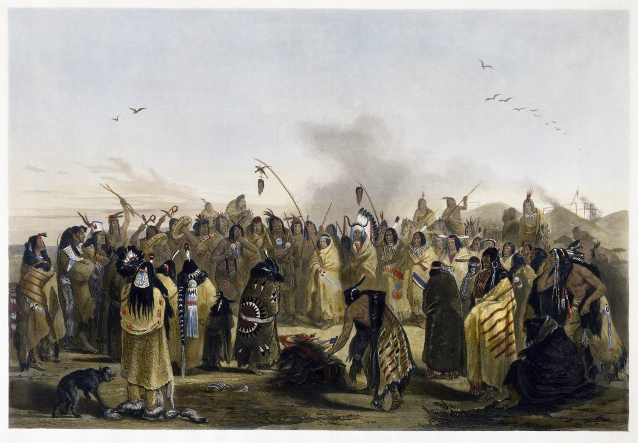 Danse du scalp des Minitarres, 1843-1844 - Karl Bodmer