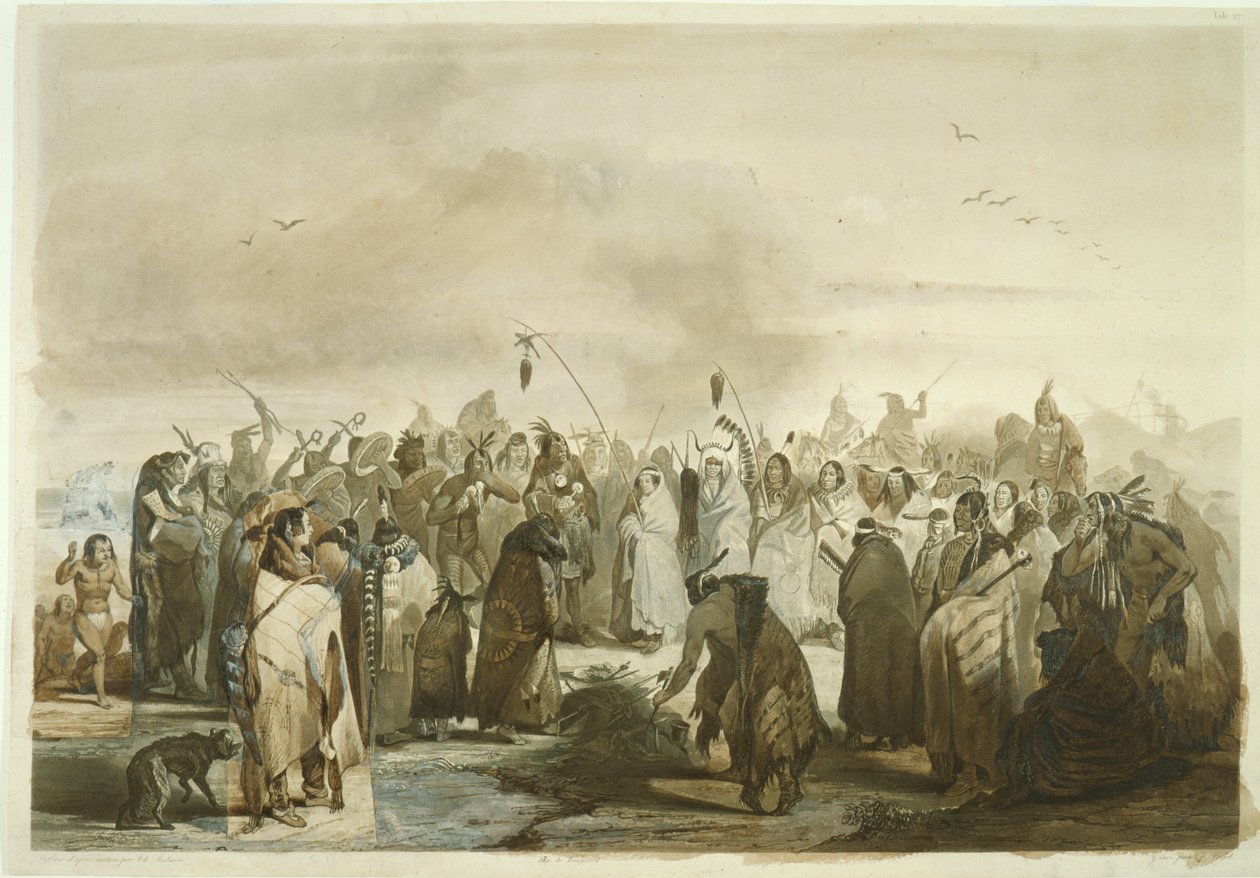 Danse du scalp des Minatarres, c.1833-43 - Karl Bodmer