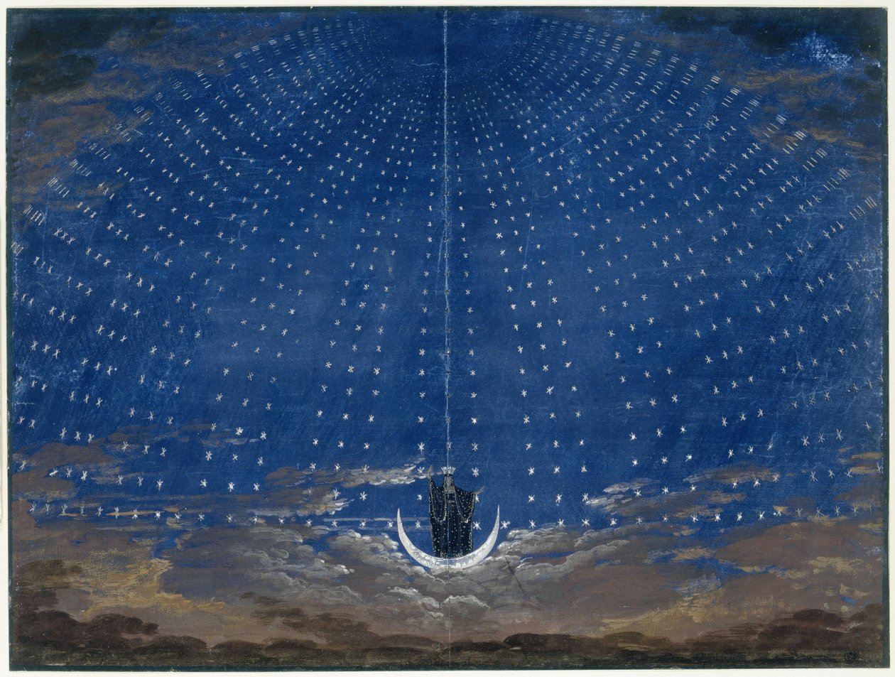 Décor de scène pour la Reine de la Nuit (dans La Flûte enchantée de Mozart) - Karl Friedrich Schinkel