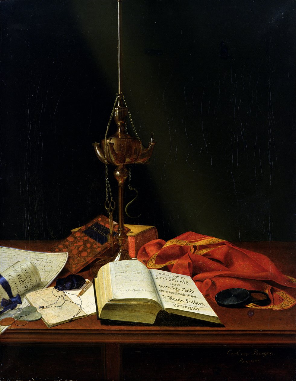 Nature morte avec une Bible, 1821 - Karl von Bergen