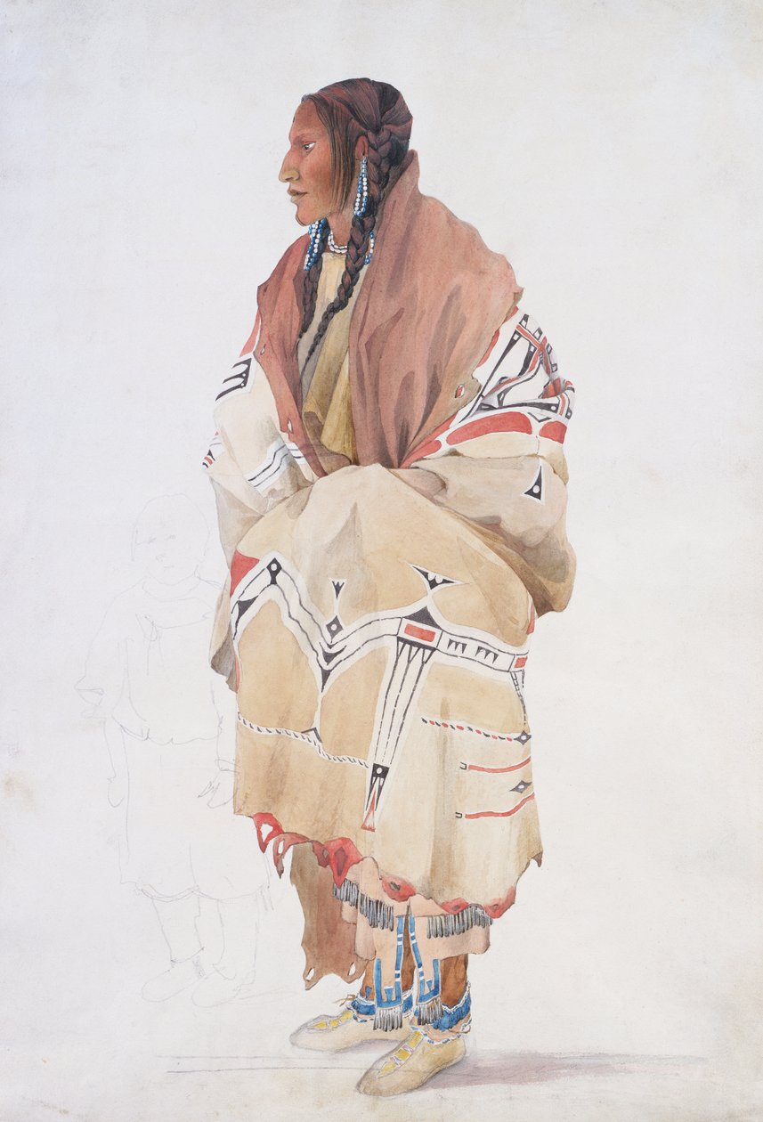 Chan-Cha-Uia-Teuin, femme Teton - Karl Bodmer