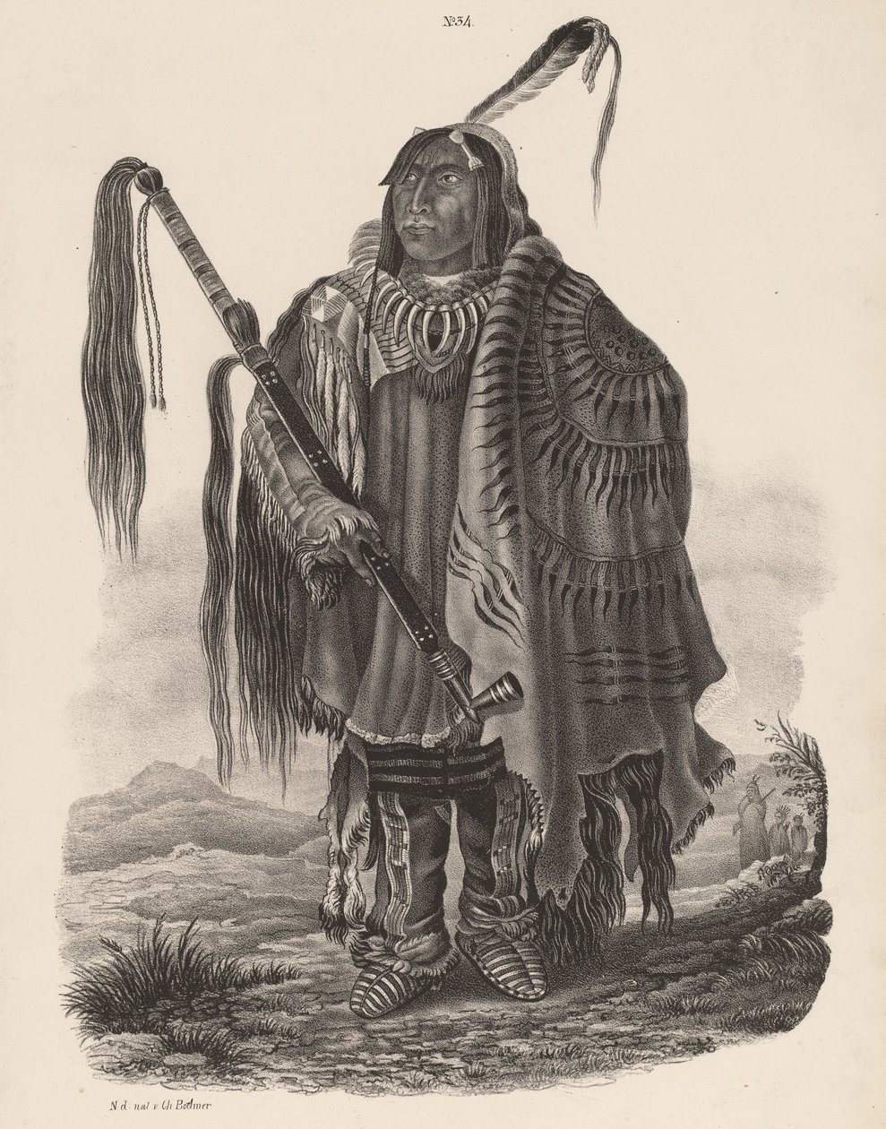 Ein Monitari Indianer - Karl Bodmer