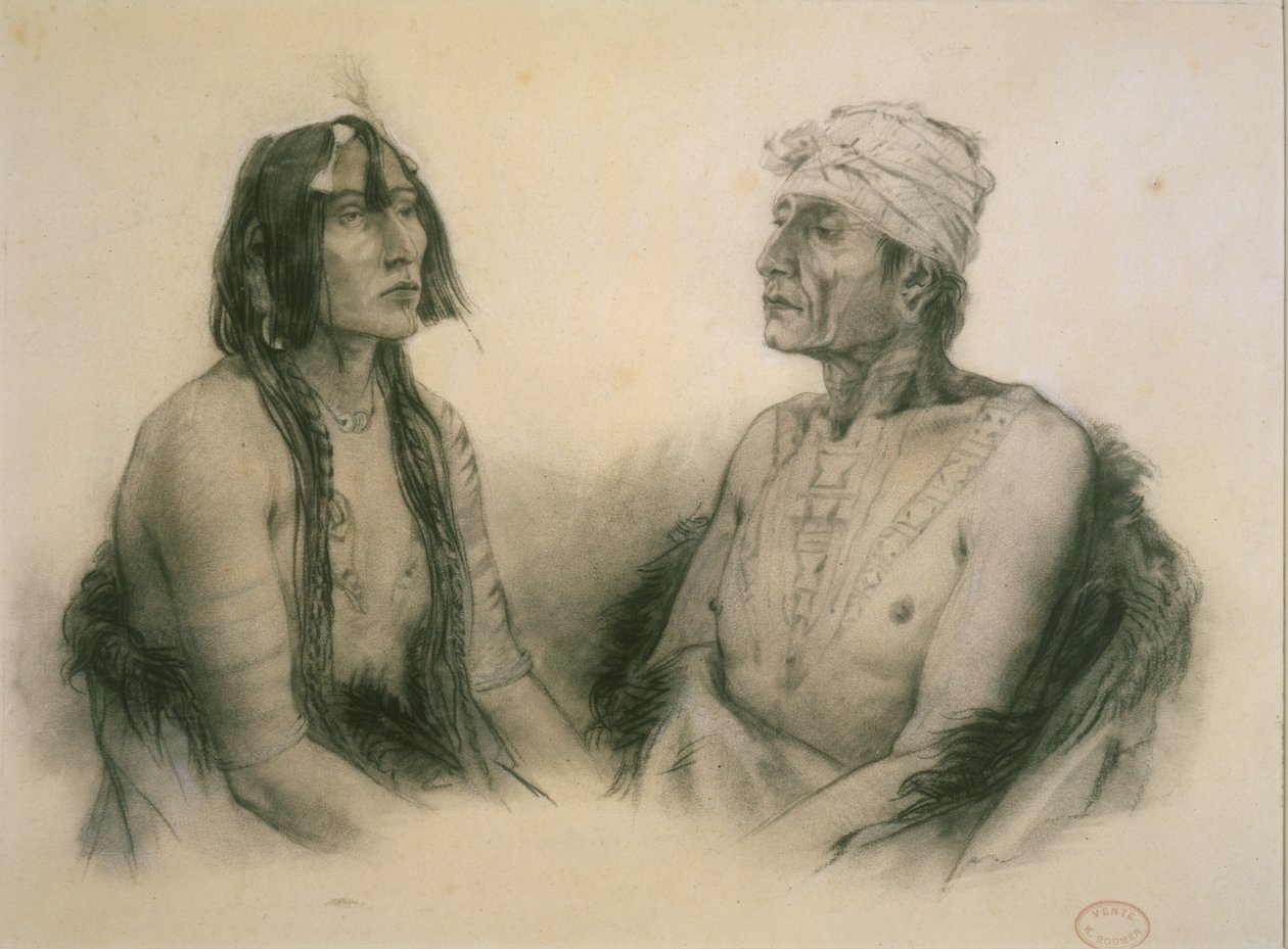 Psihdja-S?hpa et Tuk?n-H?ton, hommes Yankton - Karl Bodmer