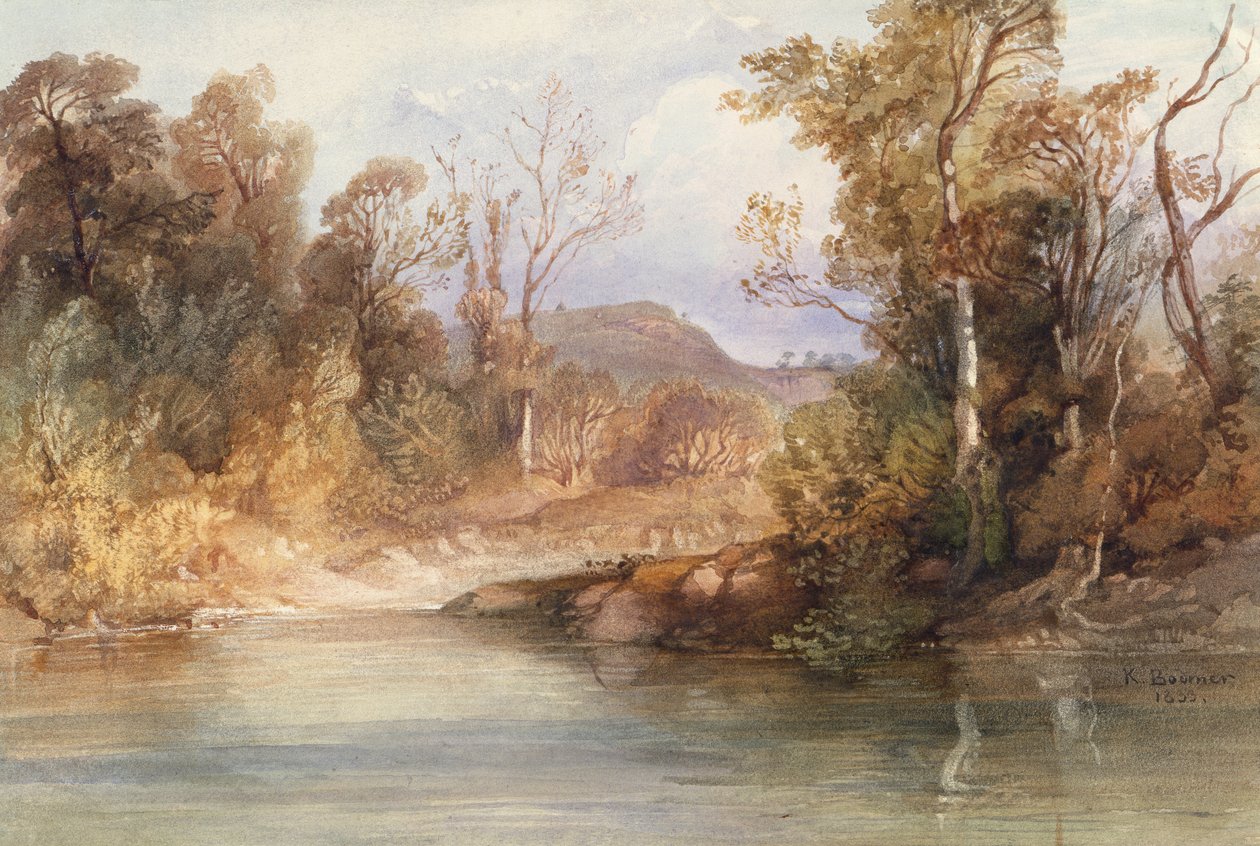 Vue sur le Missouri, tombe de Blackbird - Karl Bodmer