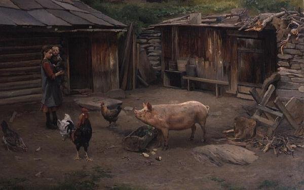La cour de ferme - Karl K. Uchermann