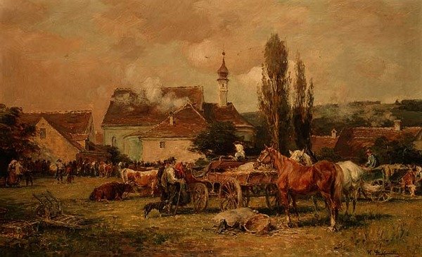 Un marché de village - Karl Stuhlmuller