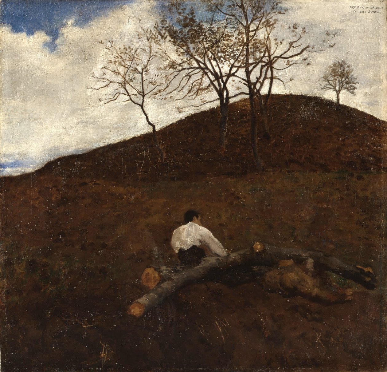 Paysage au printemps avec la colline fleurie - Károly Ferenczy