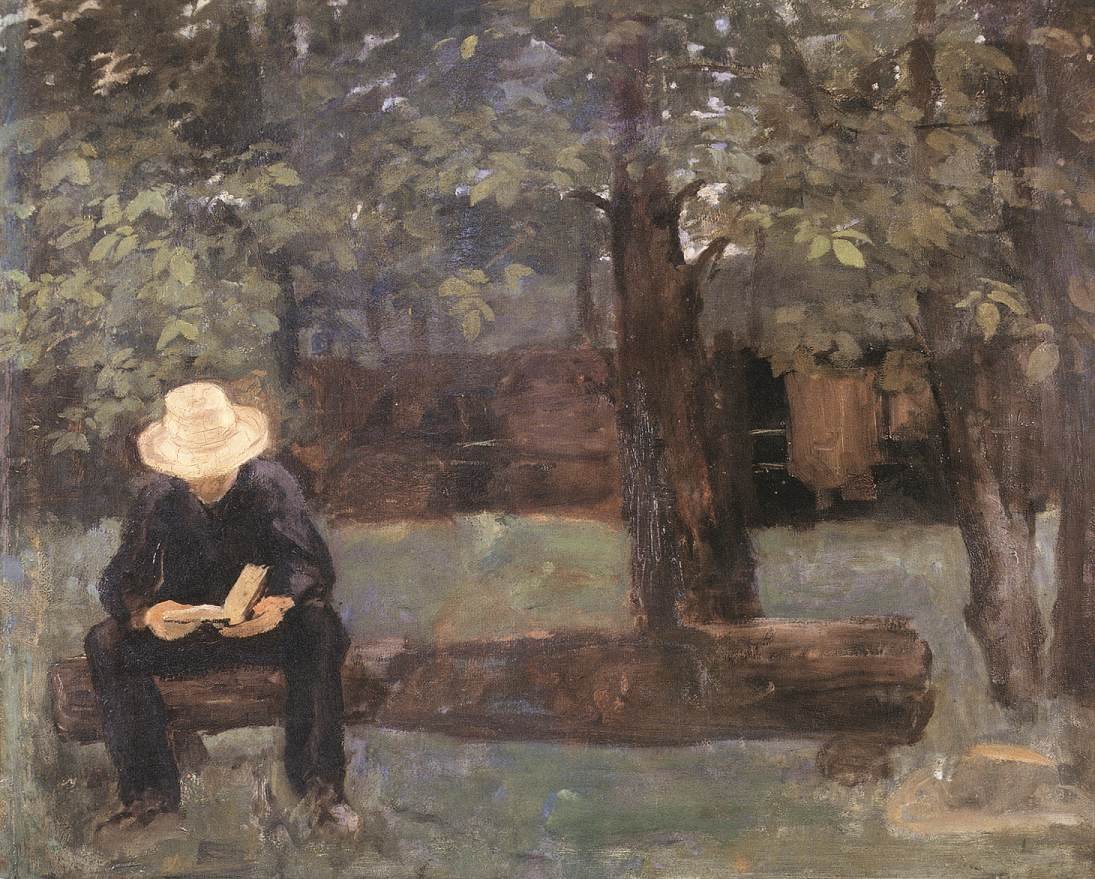 Homme assis sur une bûche - Károly Ferenczy