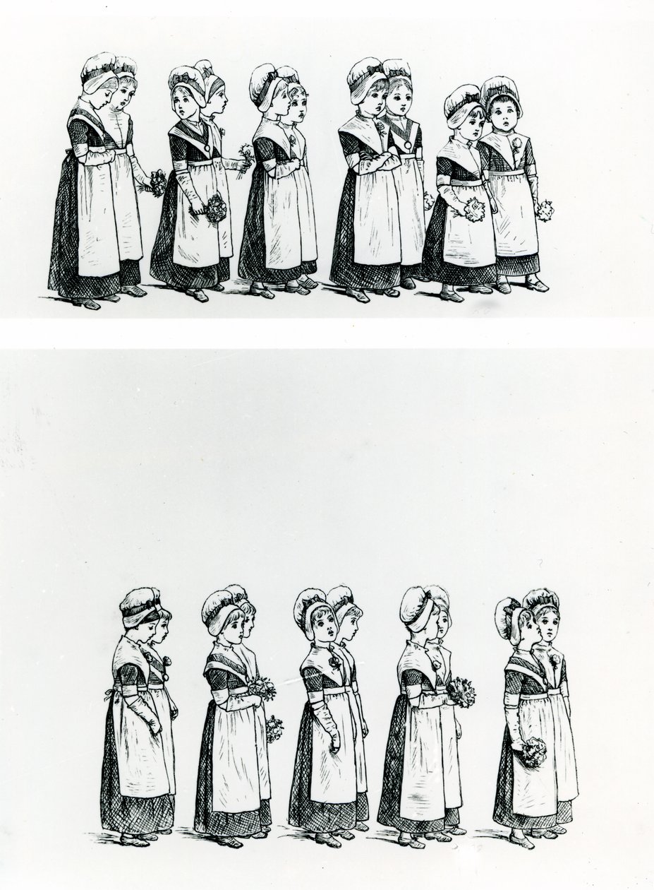 Enfants de la charité, c.1880 (gravure) - Kate Greenaway