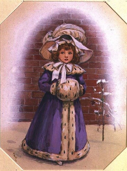 Fille avec un manchon - Kate Greenaway