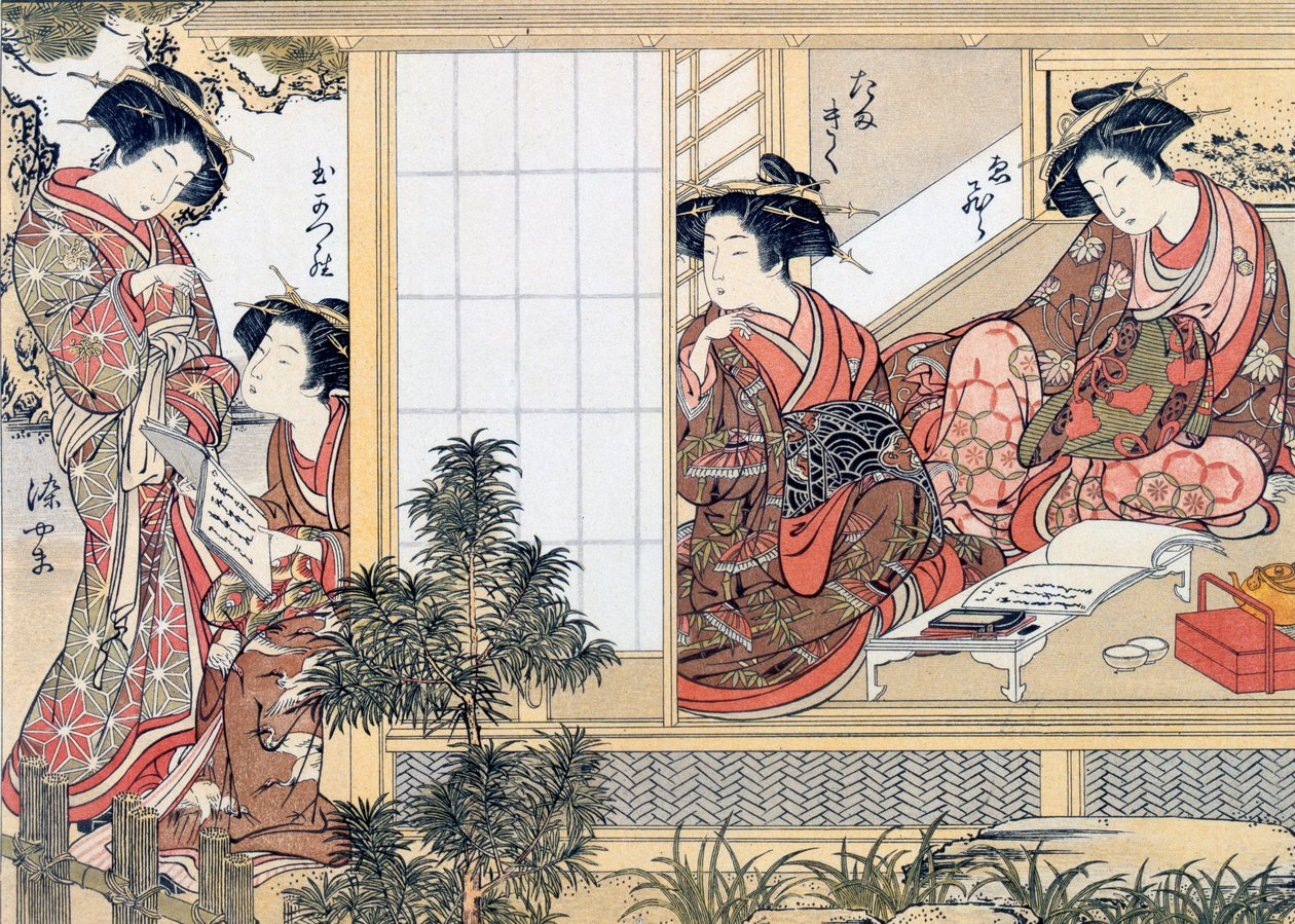Femmes Japonaises Lisant et Écrivant - Katsukawa Shunsho