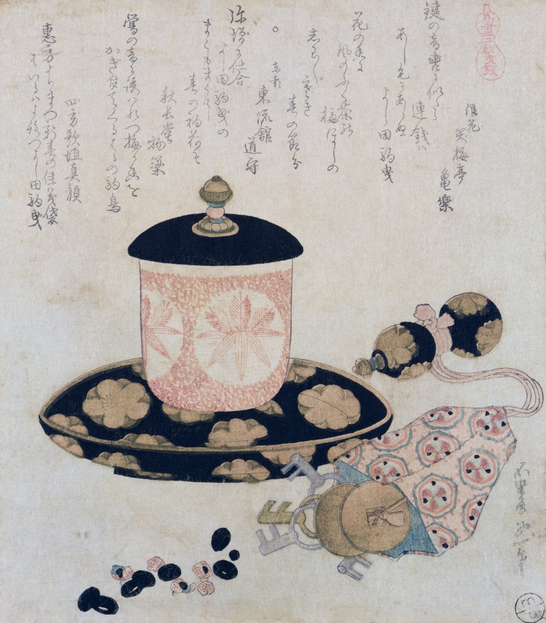 Une théière et des clés, 1822 - Katsushika Hokusai