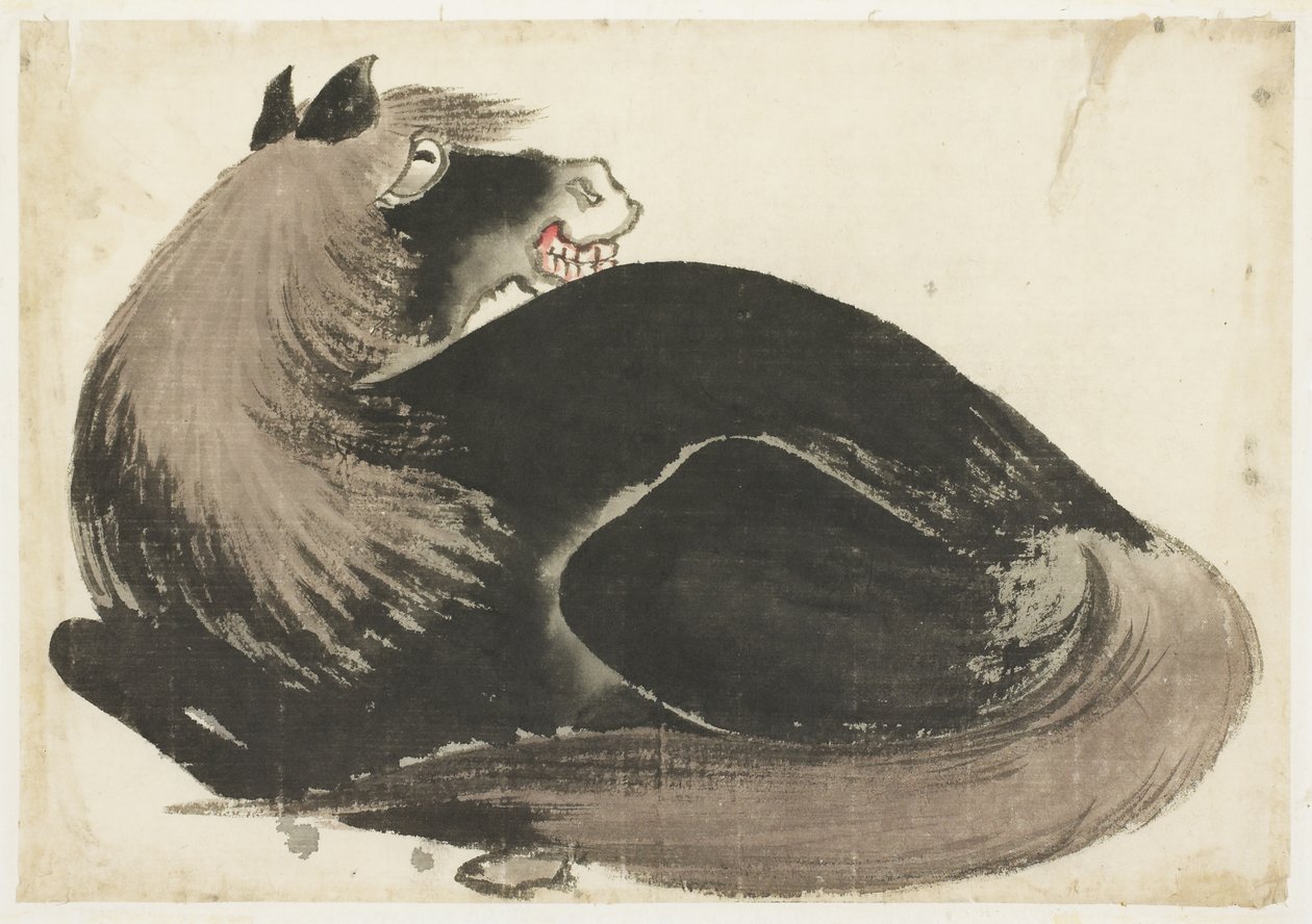 Cheval couché - Katsushika (school of) Hokusai