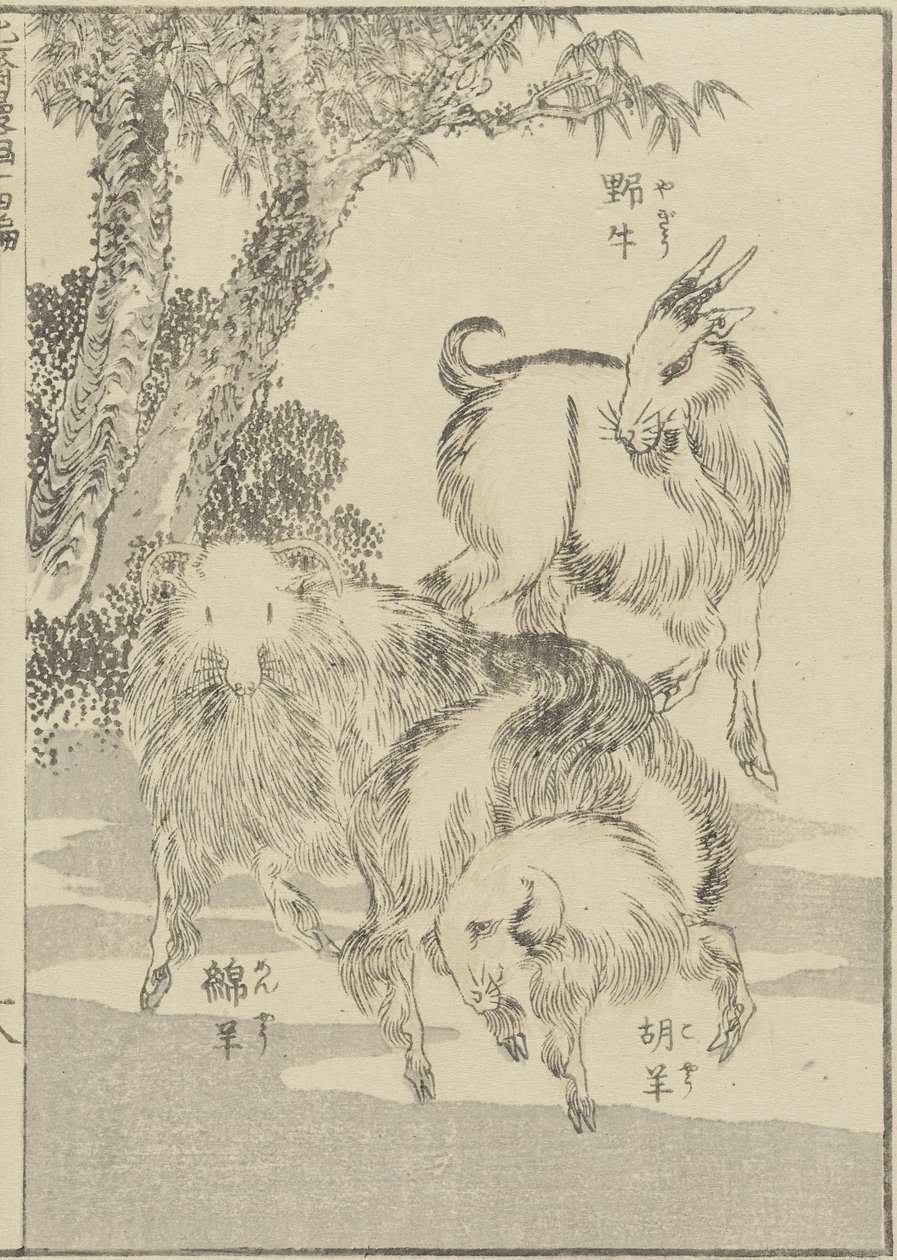 Chèvres, c. 1840 - Katsushika Hokusai