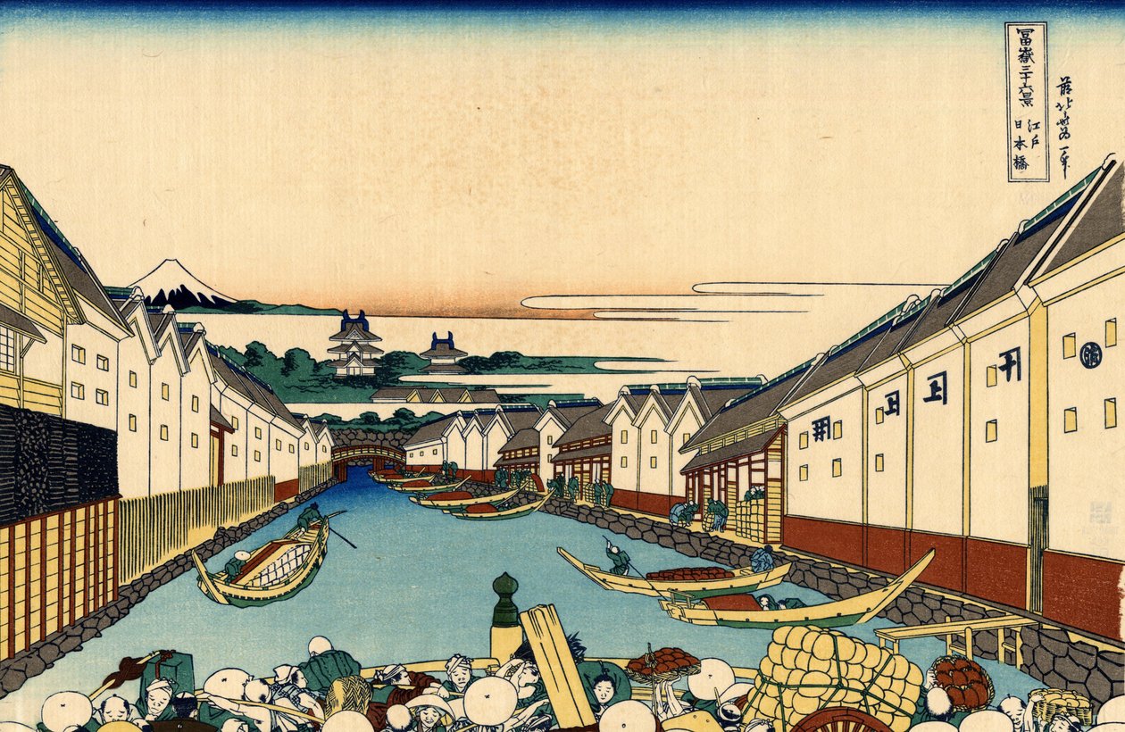 Pont Nihonbashi à Edo, c.1830 - Katsushika Hokusai
