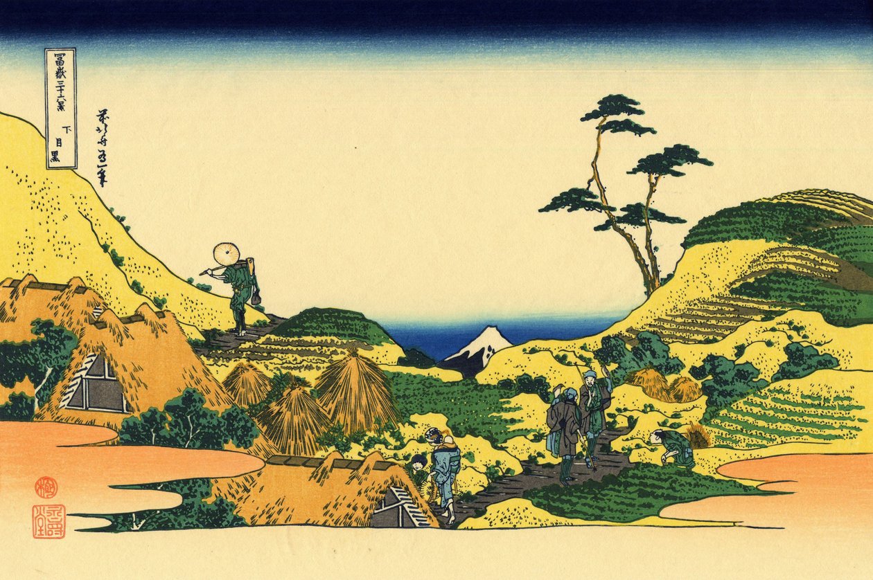 Shimomeguro, c.1830 (estampe sur bois) - Katsushika Hokusai