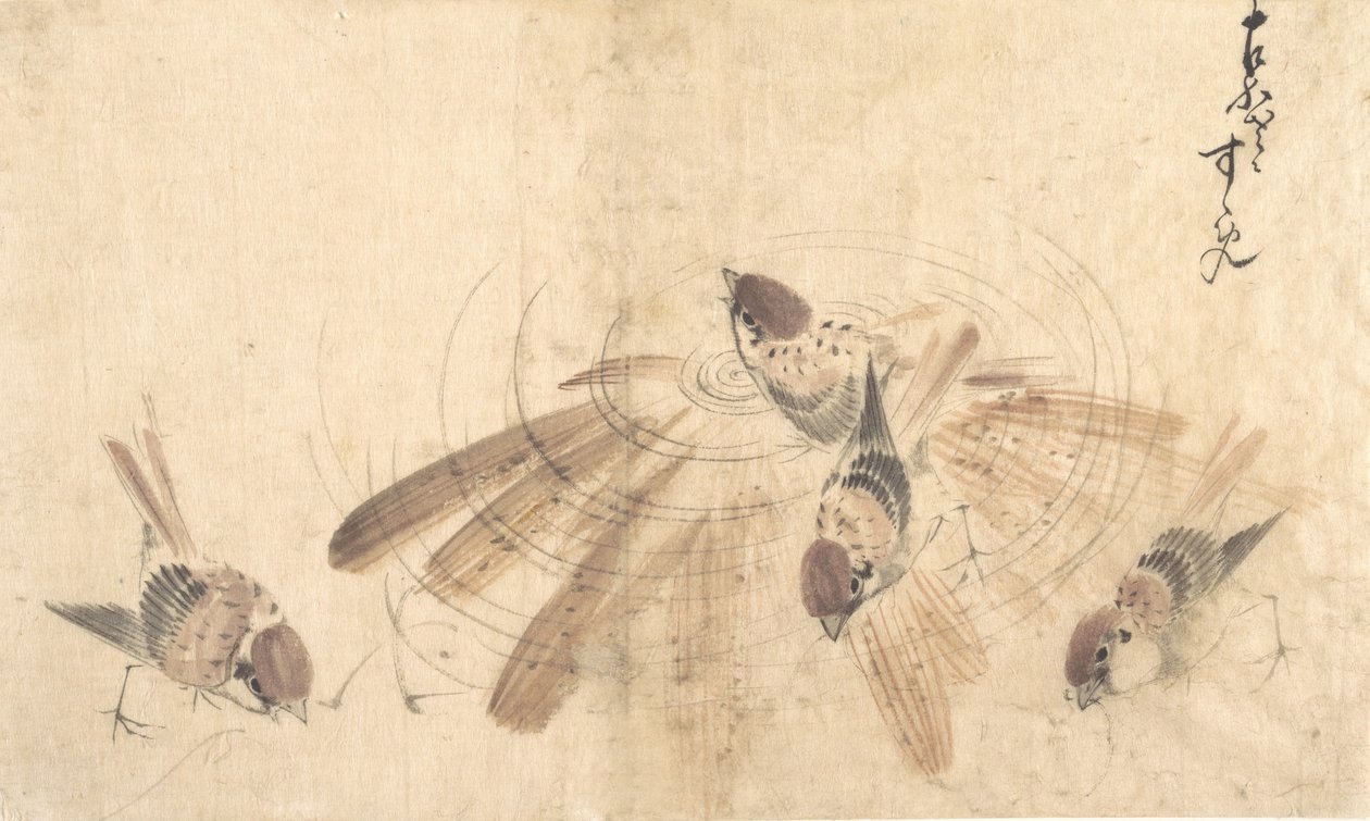 Moineaux - Katsushika Hokusai