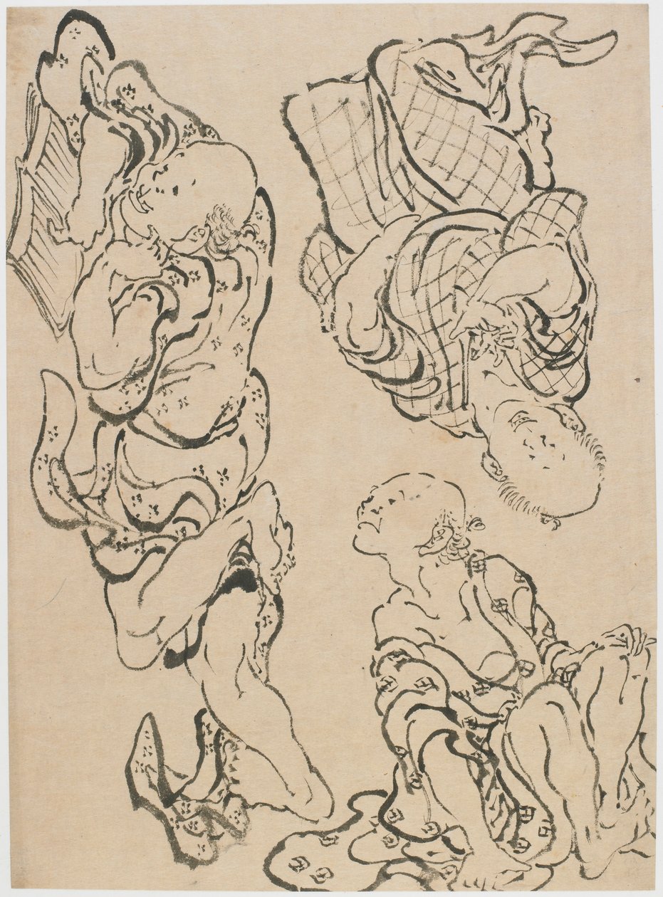 Trois figures, fin 18ème-début 19ème siècle - Katsushika Hokusai