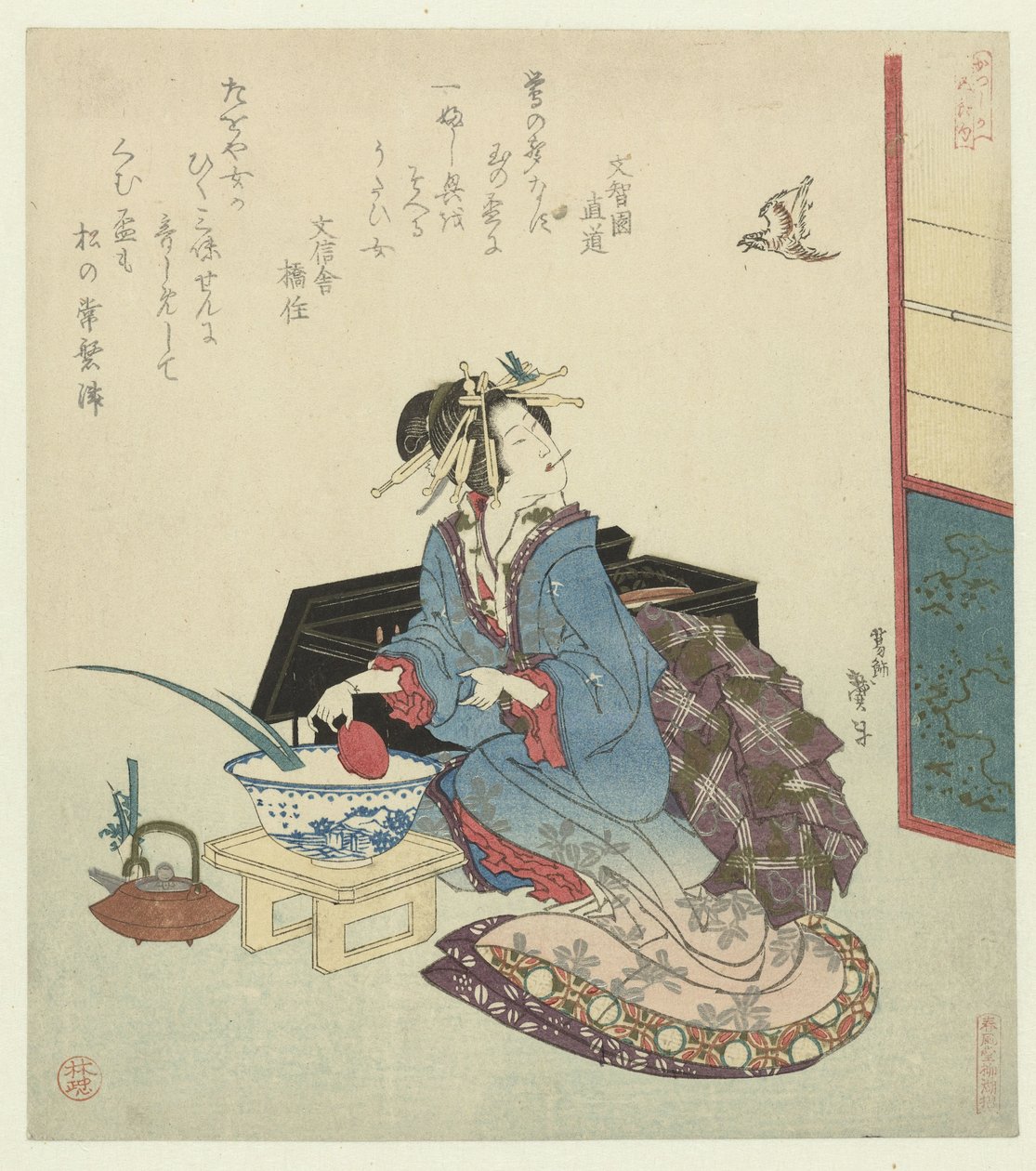 Geisha regardant un coucou - Katsushika Taito II
