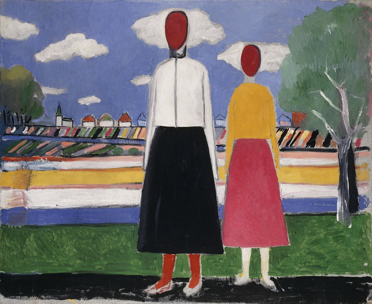 Deux figures dans un paysage, c.1931-32 - Kazimir Severinovich Malevich