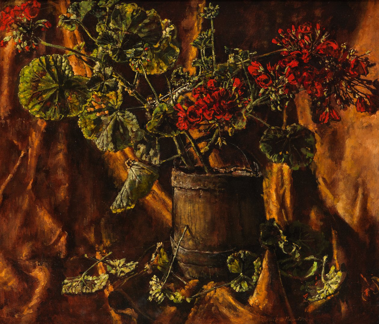 Nature morte avec bégonias - Kenneth Newton
