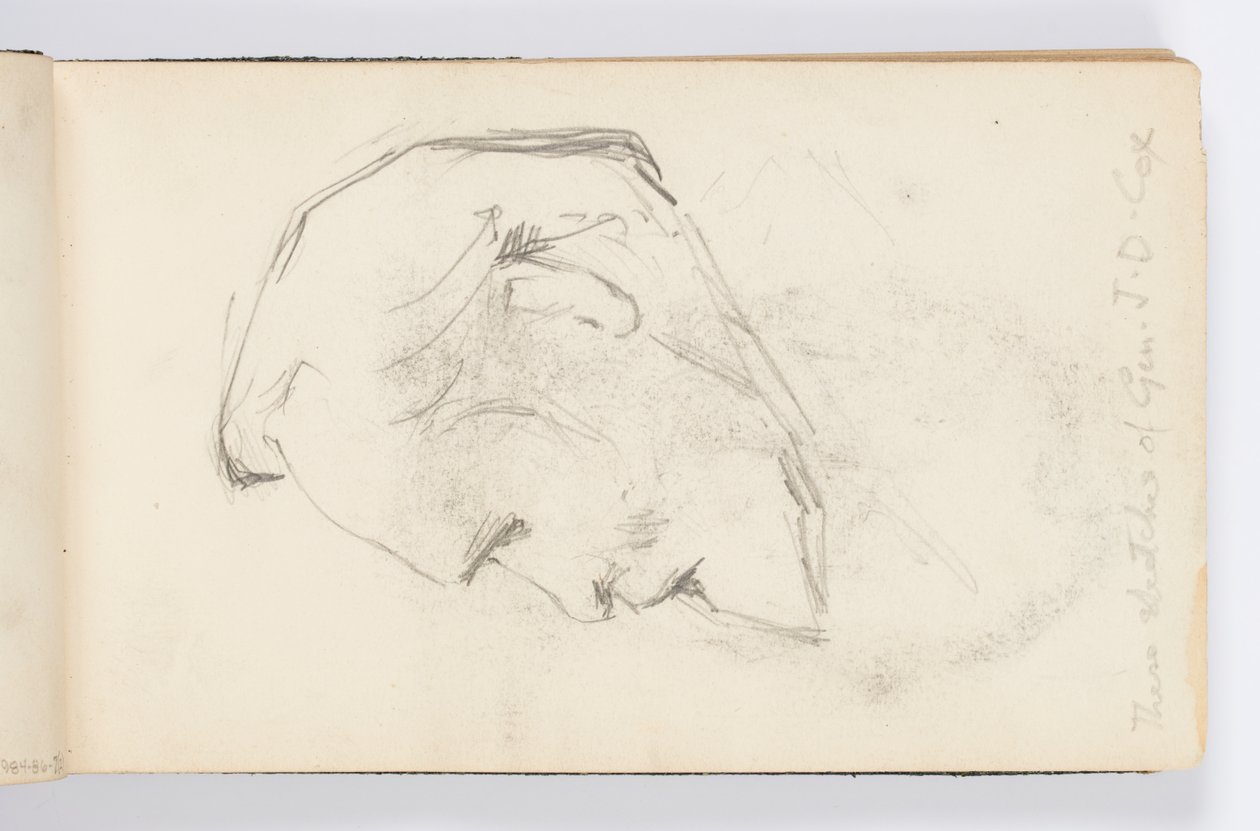 Page de carnet de croquis : Homme avec barbe de profil - Kenyon Cox