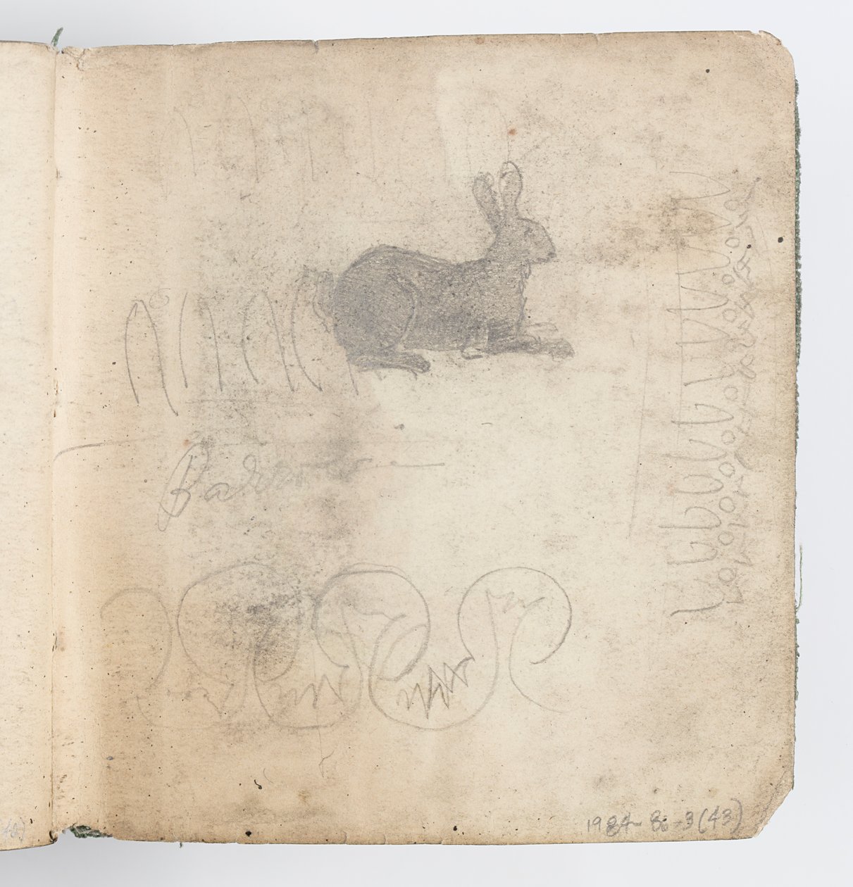 Page de carnet de croquis : Croquis de lapin - Kenyon Cox