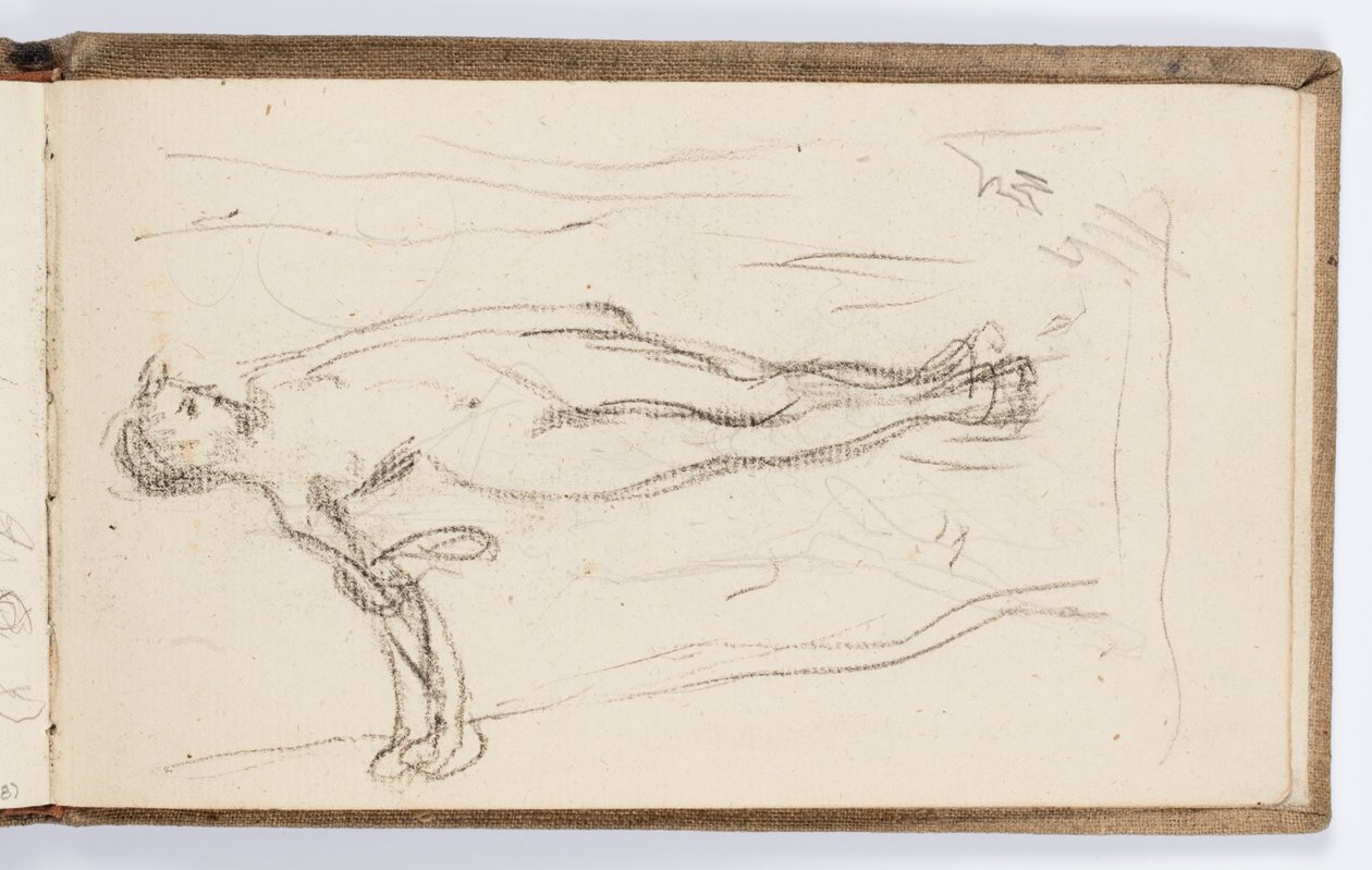 Page de carnet de croquis : Figure debout avec bâton - Kenyon Cox