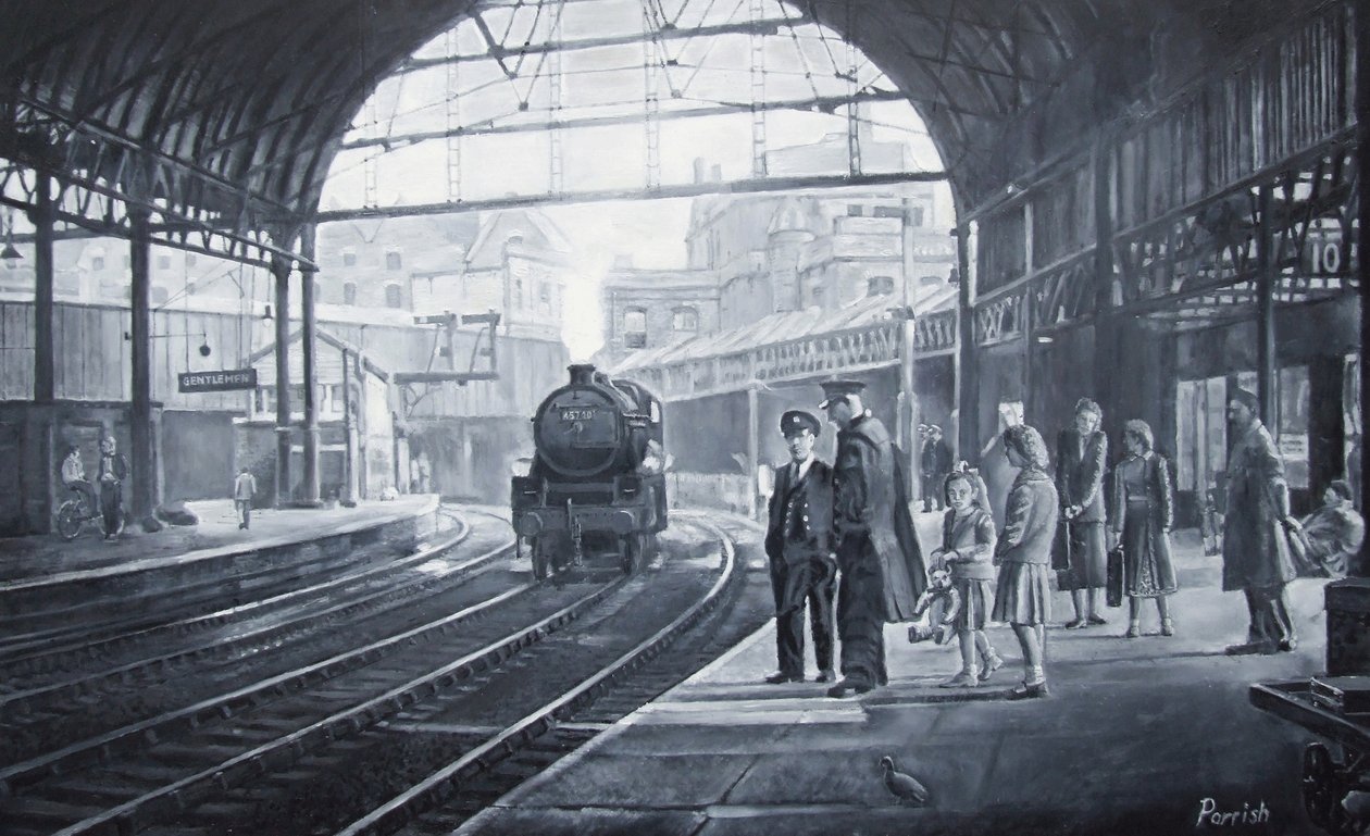 En attendant le train - Kevin Guild of Railway Artist Parrish
