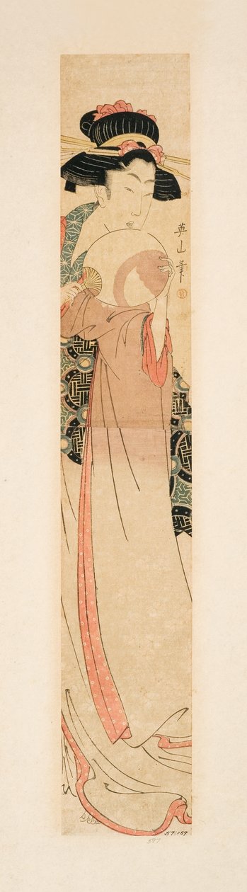 Beauté tenant un éventail, c.1805-10 - Kikukawa Eizan