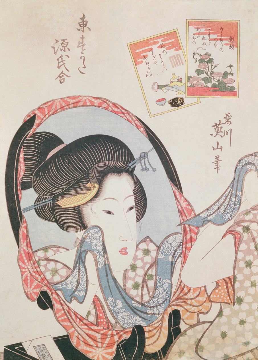 Femme à son miroir, publié vers 1830 - Kikukawa Eizan