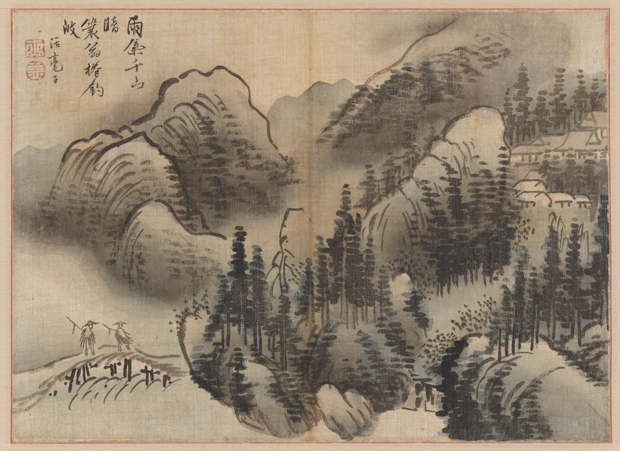 Paysage pluvieux, fin du 18ème siècle - Kim Sugyu