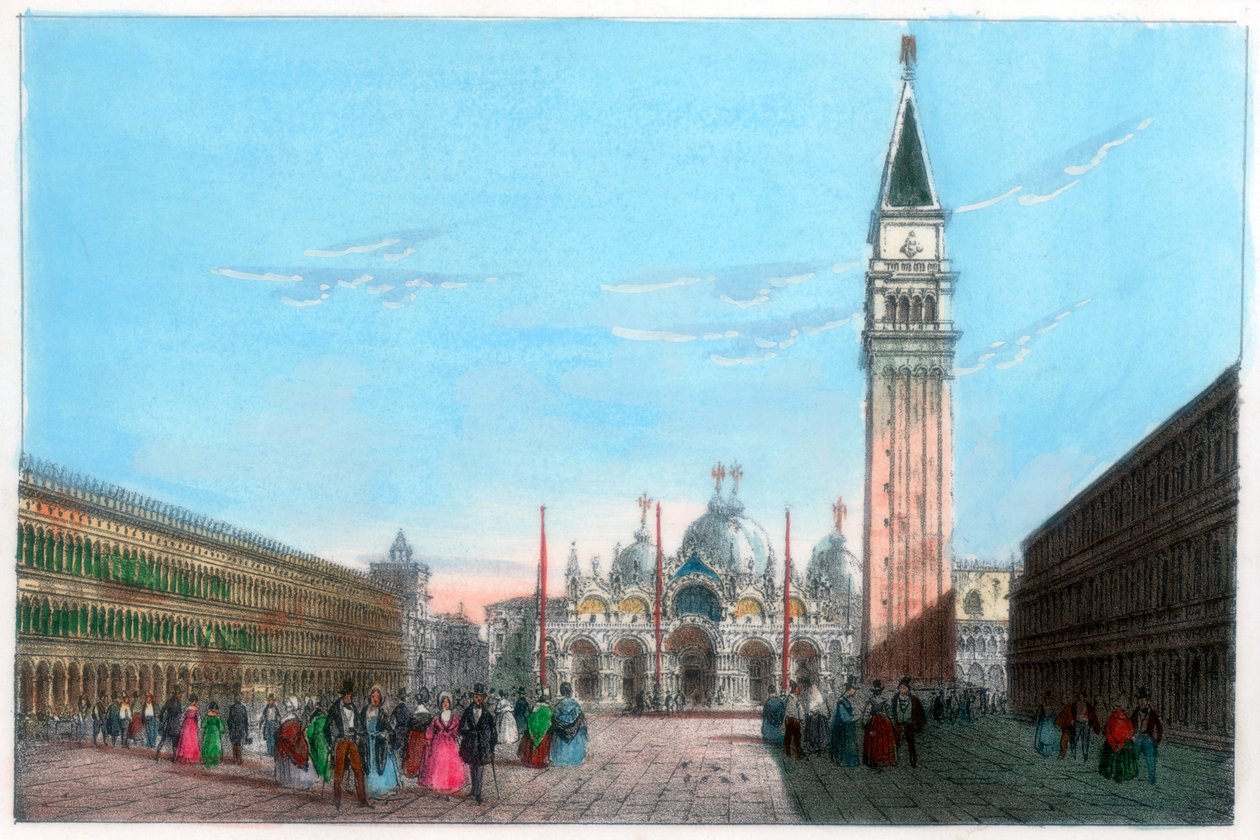 Place Saint-Marc, Venise, Italie, 19e siècle - Kirchmayr