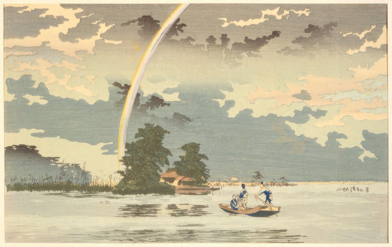 Vue au crépuscule, Hashiba, Tokyo - Kiyochika Kobayashi