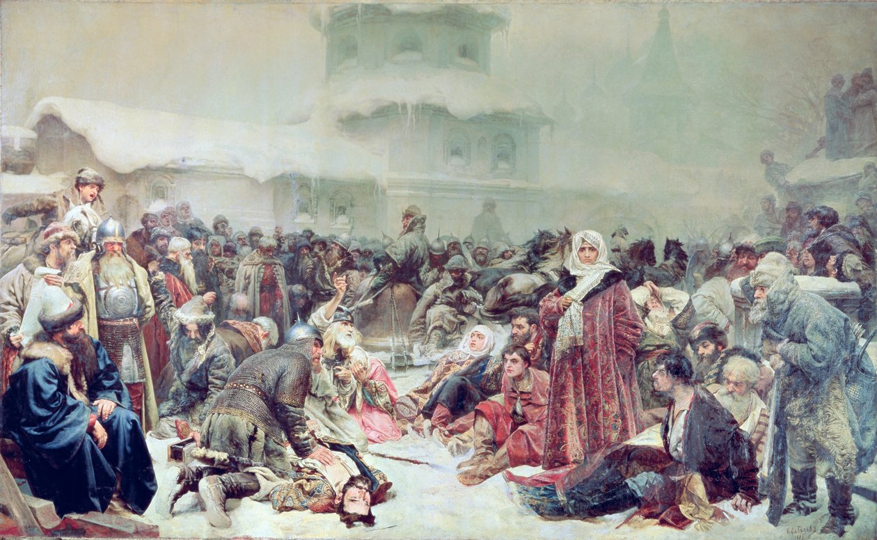 Destruction de Novgorod par le Tsar Ivan III (1440-1505) 1889 - Klavdiy Vasilievich Lebedev