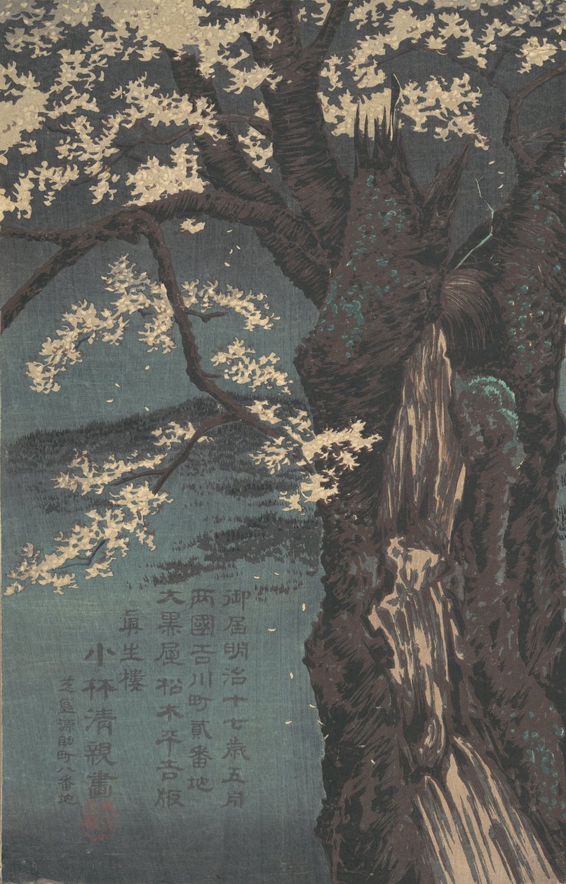Cerisier, daté 1874 - Kobayashi Kiyochika