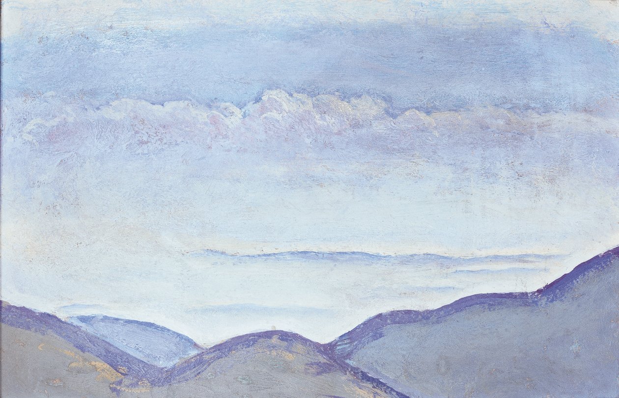 Berge - Mountains ... (huile sur carton) - Koloman Moser